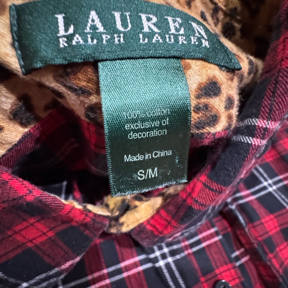 Ralph Lauren Pajamas Size Small/Medium RED TARTAN PLAID Flannel  Long Nightgown - Picture 5 of 7